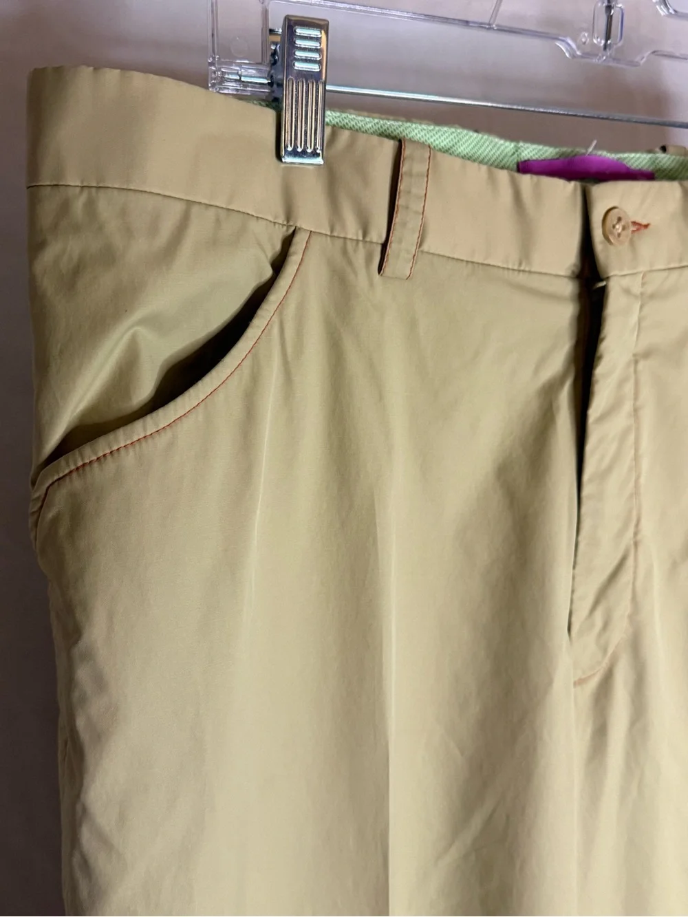 Aristo Eighteen Men’s Golf Pants Size 36 Khaki Performance Flat Front Casual